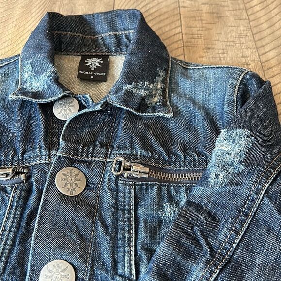 Thomas Wylde Designer π©βπ¨ Diamond π π Denim Jacket Unique Buttonsβand Zips! - Picture 12 of 17